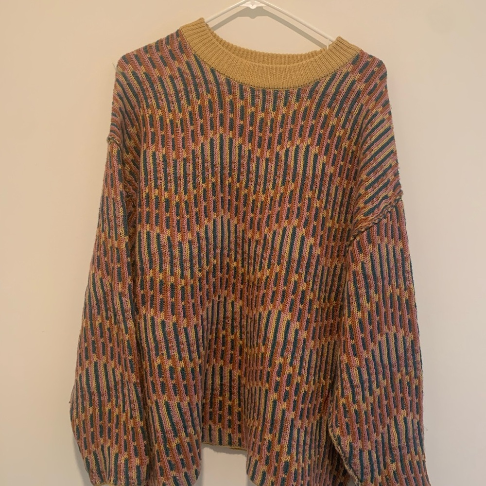 Multicolor Geometric Pattern Sweater - image 2